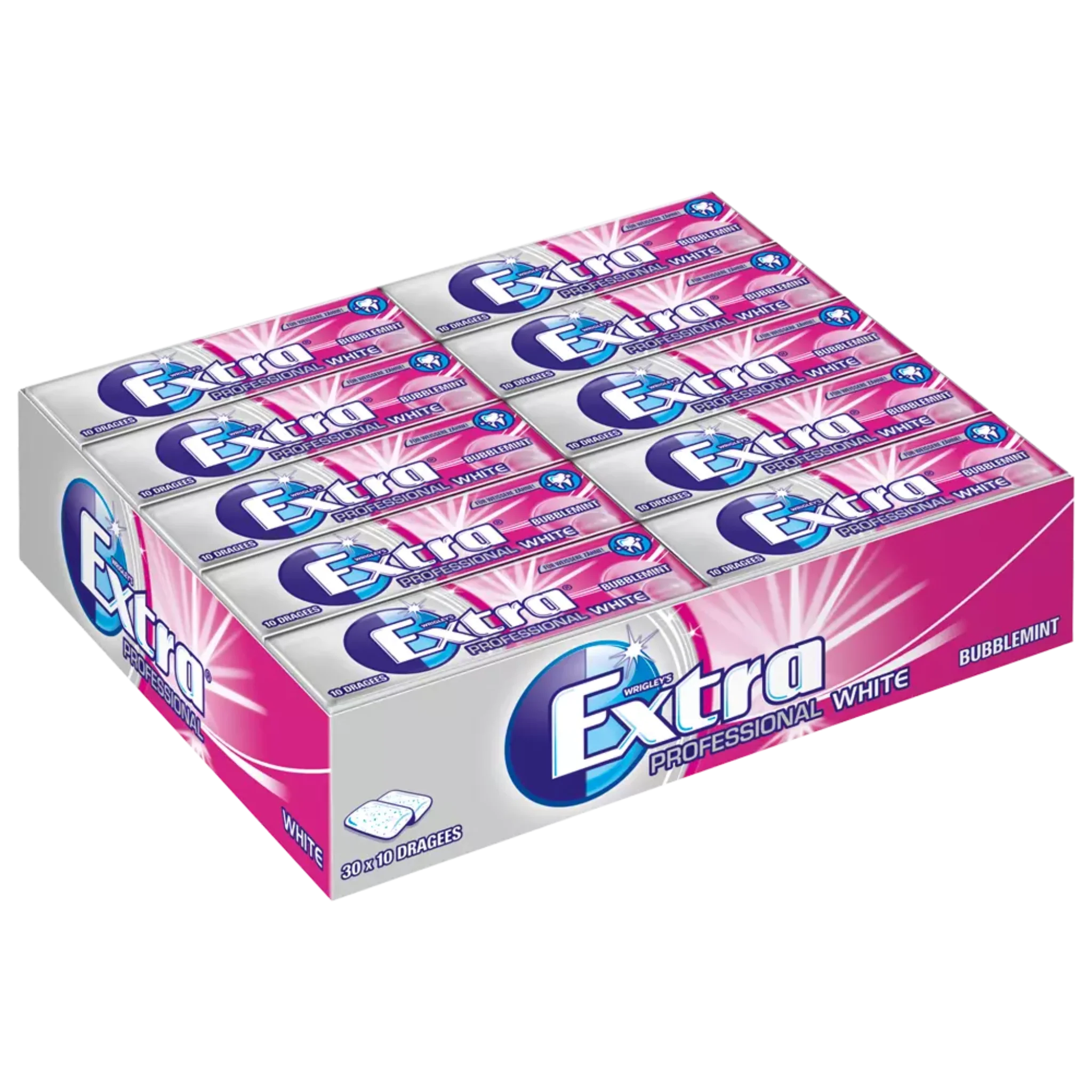 Extra Professional White Bubblemint Kaugummi | Kaugummi mit erfrischendem Bubblemint-Geschmack für ein süßes und frisches Erlebnis.