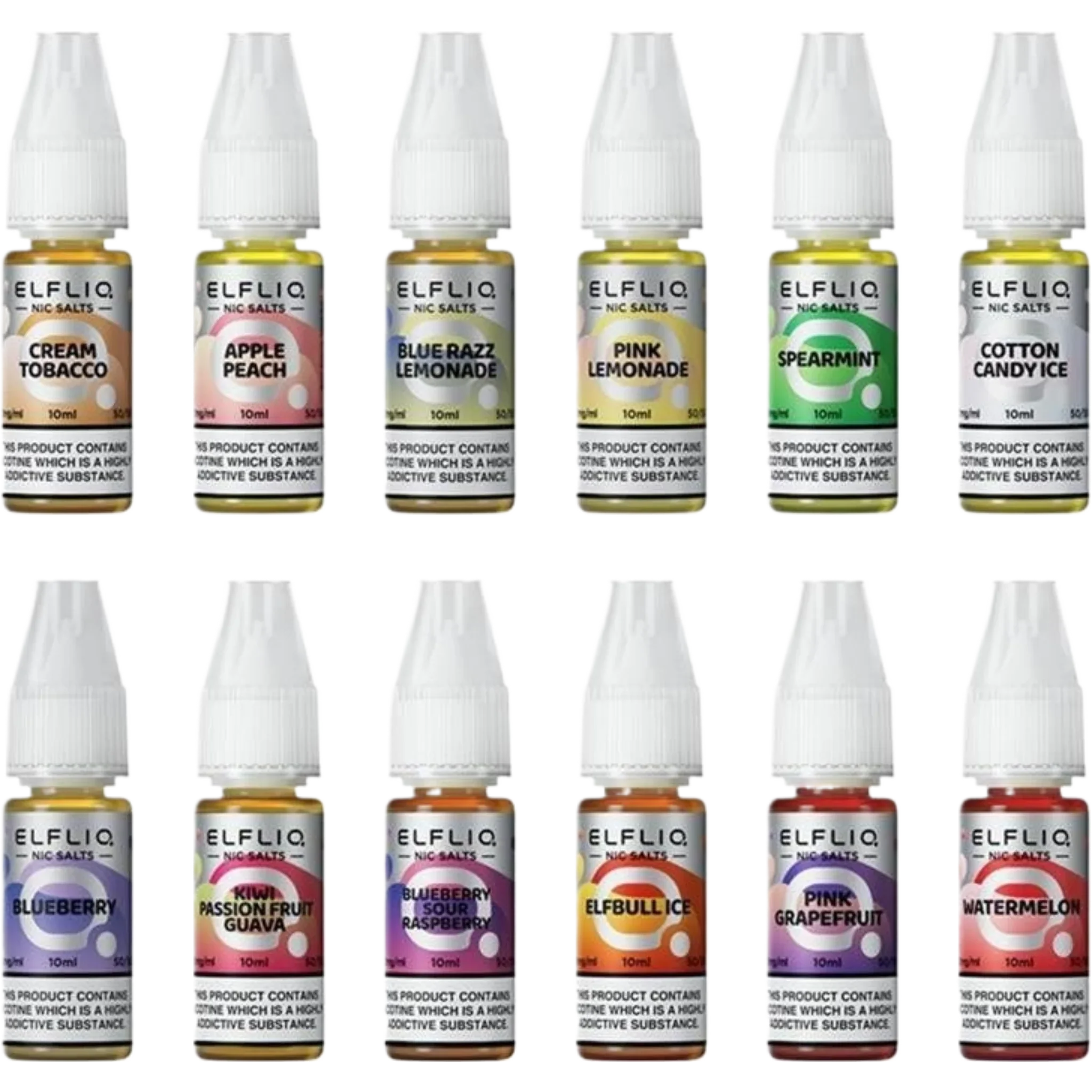 ELFLIQ Nic Salts – Elfbar E-Liquid (10 ml, 20 mg/ml) in verschiedenen Geschmacksrichtungen für nachfüllbare E-Zigaretten